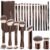 MAANGE 20 Pcs Makeup Brushes with Gift Box, Double-End Multi-functional Makeup Brushes for Blending Liquid Powder Concealer Cream Blush Buffe,CoffeeBrown