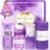 Qivatex Lavender Gift Set for Women, Relaxing Spa Bath Self Care Basket Set | Unique Purple Birthday, Christmas, Mothers Day, Valentines, Holiday Gift, Gift for Her, Mom, Wife, Girlfriend, Sister, Auntie