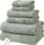 Modern Threads 6 Piece Cotton Bath Towel Set – Ultra Soft 600 GSM Towels – Bathroom Set with Hand Towels and Washcloths – Waffle (Deep Sage)