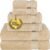 Cotton Paradise 100% Cotton Turkish Towel Set, Soft Absorbent Quick Dry, 6 Piece Towel Set, Beige